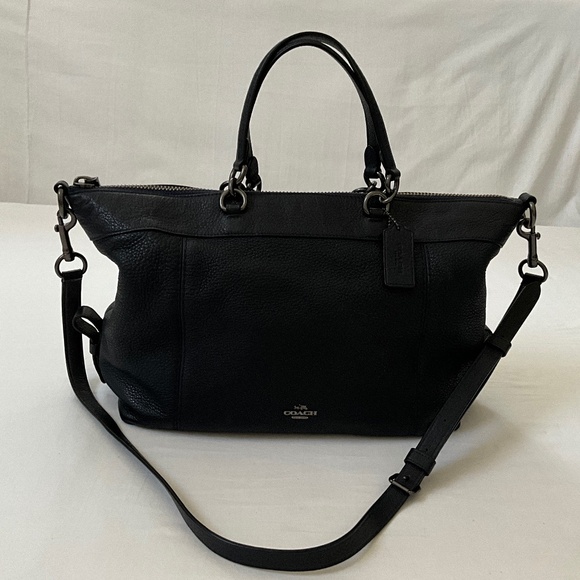COACH Lennox 2Way Leather Tote Satchel Blue - Picture 1 of 16